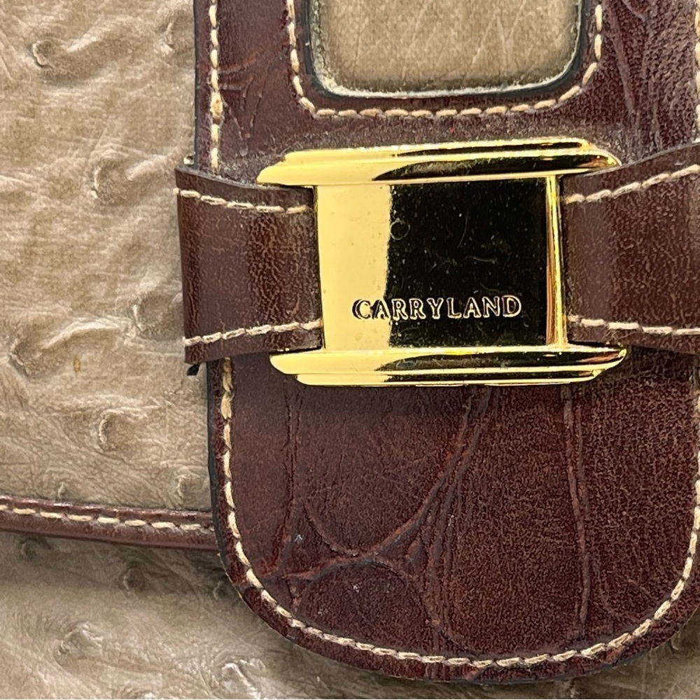 Carryland Ostrich-Embossed Shoulder Bag | Adjustable Strap | Multi-Compartment - Picture 3 of 15